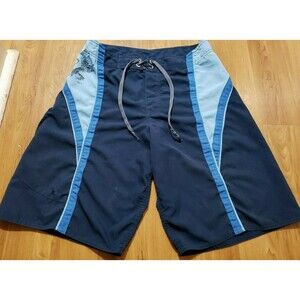 Aaron Chang Mens Jrs Blue Swim Surf Board Shorts Trunks Size 29X11